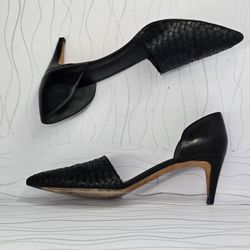 Zapatos de Tacón Vince D'Orsay Piel Tejida Negra Mujer 9.5 US (41 EUR) Italia