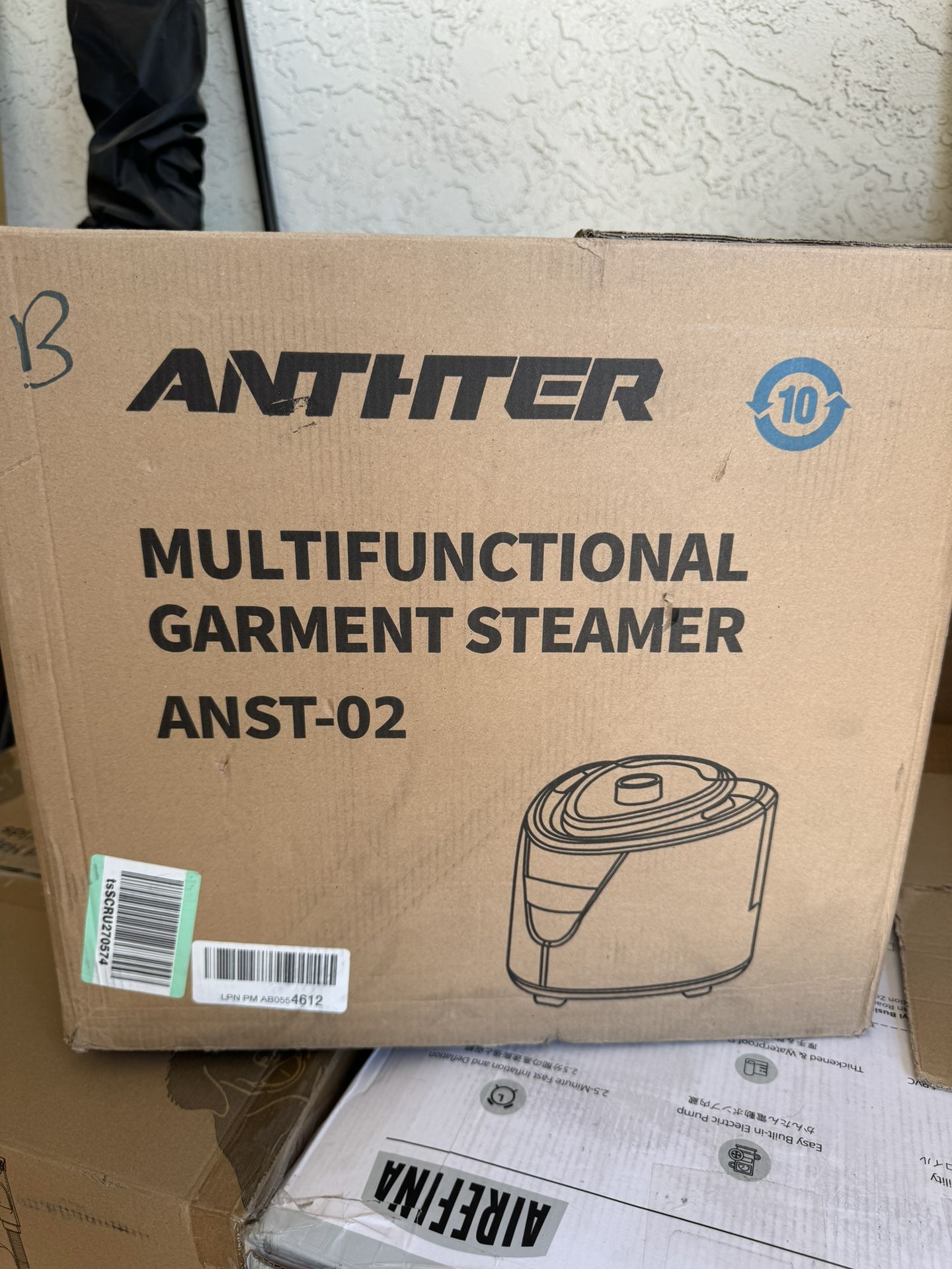 Anthter Steamer for Clothes, 1500W Powerful Standing Garment Steamer with Roll Wheels, 2.4L Water Tank for 90 Mins Continuous Steaming, 35s Fast Heat-