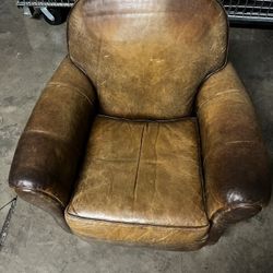 Brown Leather Sitting Chair