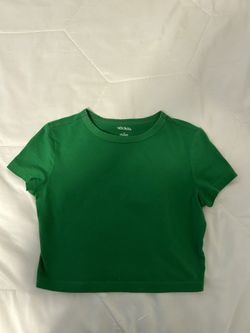 Green Short Sleeve Crop Top Wild Fable