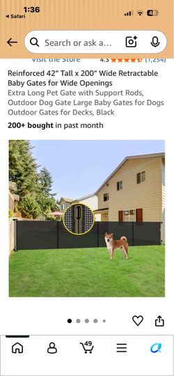 Retractable Baby/Pet Gate 42" x 200" Black