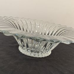 Antique Heavy Glass Serving Bowl