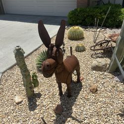 Donkey Tin Metal Garden Decoration 
