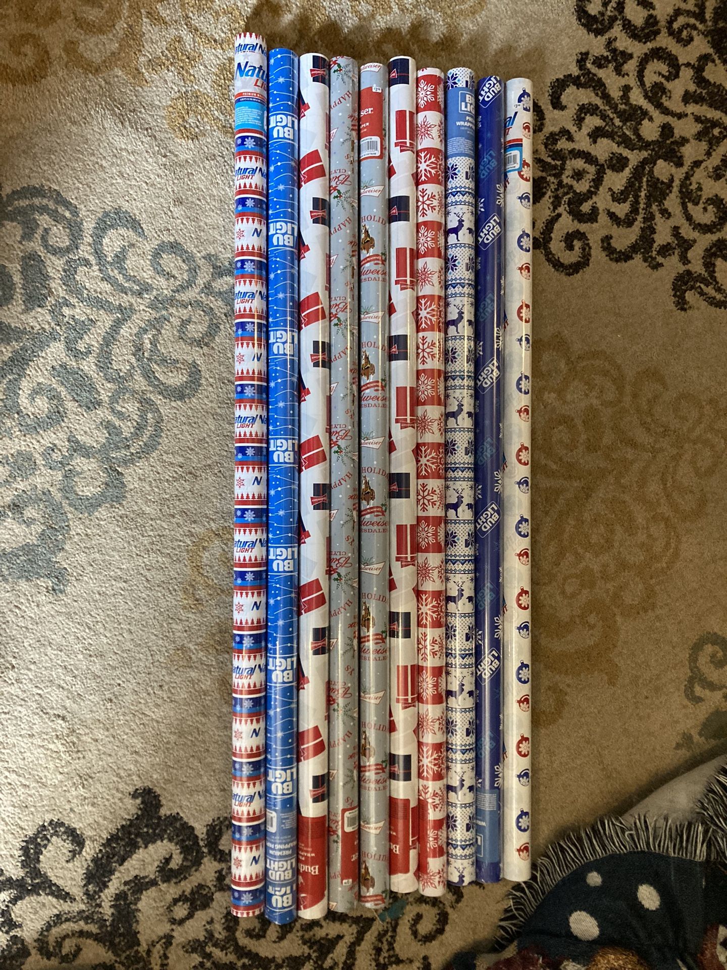 Christmas Wrapping Paper Beer Budweiser, Bud Light Natural