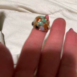 Multi-colored 14kt Jade Ring