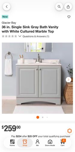 Glacier Bay 36 in bathroom vanity combo