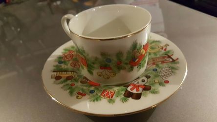 8 Vintage Toy Shop by David Shibata sets of flat cup and saucer