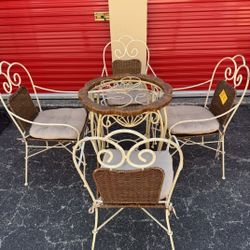 Wicker And We ought Iron BISTRO SET