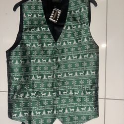 Vest Christmas Formal Holiday Black Green Men Small Kids Boy 