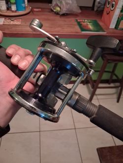 Like new penn jigmaster with old-school ugly stick rod