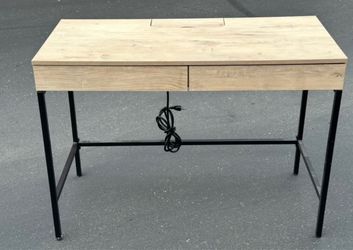 Modern Wood Top Desk with Metal Frame