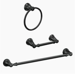 New 3PC BLK Bathroom Set Color Black Material Polycarbonate (PC) 