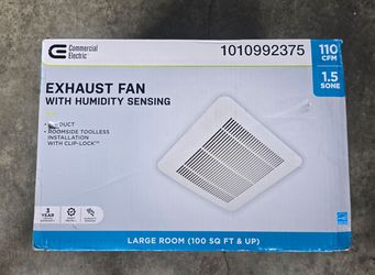 Commercial Electric Exhaust Fan with Humidity Sensing 110CFM 1.5 Sone Large Room