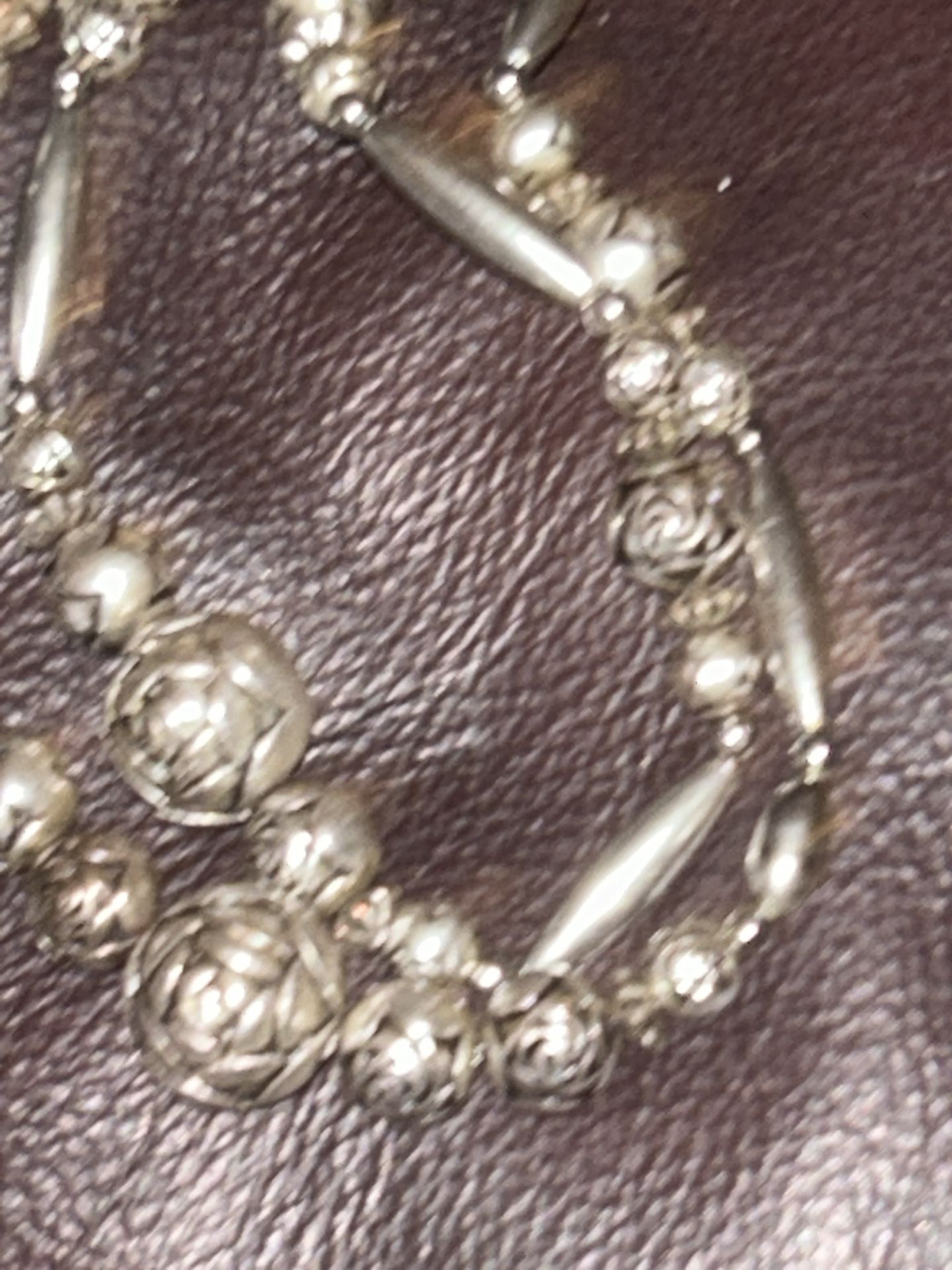 NATIVE AMERICAN LIQUID SILVER FLORAL FETISH NECKLACE