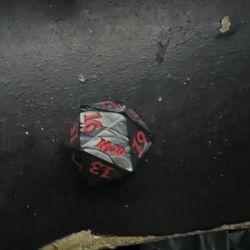 Black / Blood Red 20 Sided Die