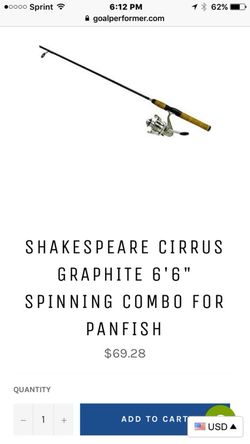 Shakespeare cirrus graphite 6'6" spinning combo for panfishnee