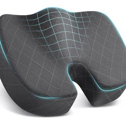 TushGuard Seat Cushion - Memory Foam Cushion for Office Chair, Car Seat, Airplane, Bleacher - Sciatica & Hip & Coccyx Pain Relief Desk Chair Cushion f