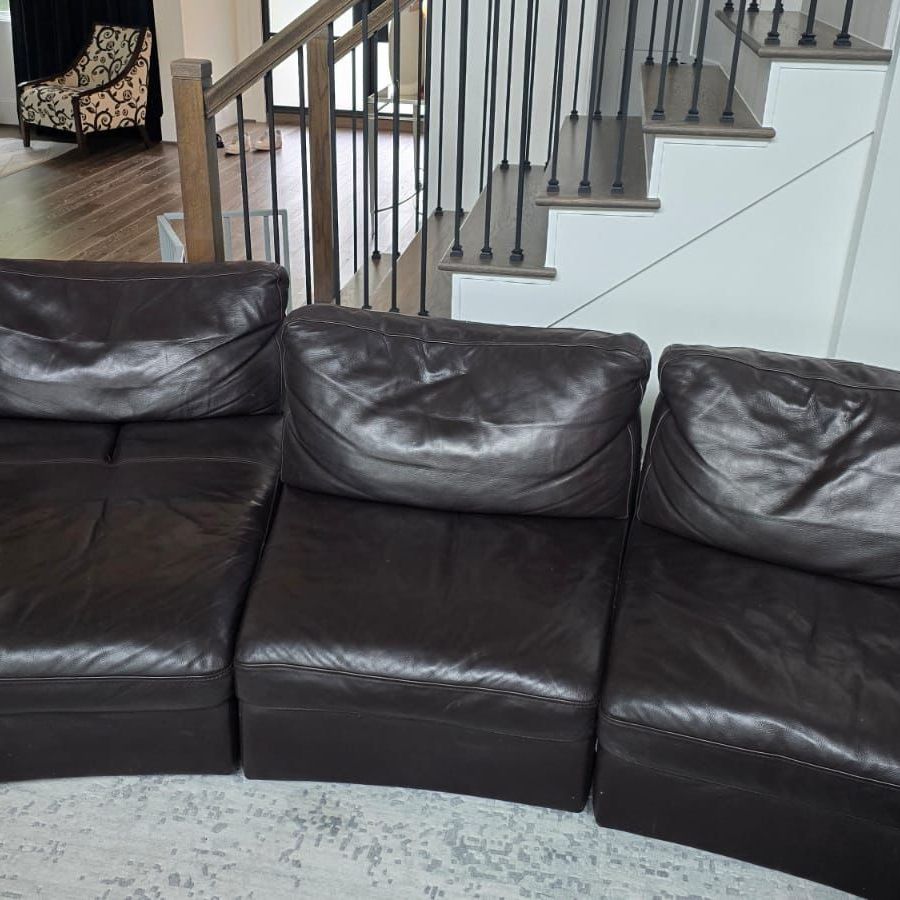 Amazing Danish Inspiration Leather Expandable Sofa