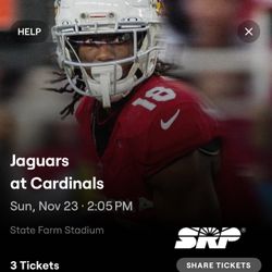 Jags @ Cardinals 3 Tickets Upper Level 