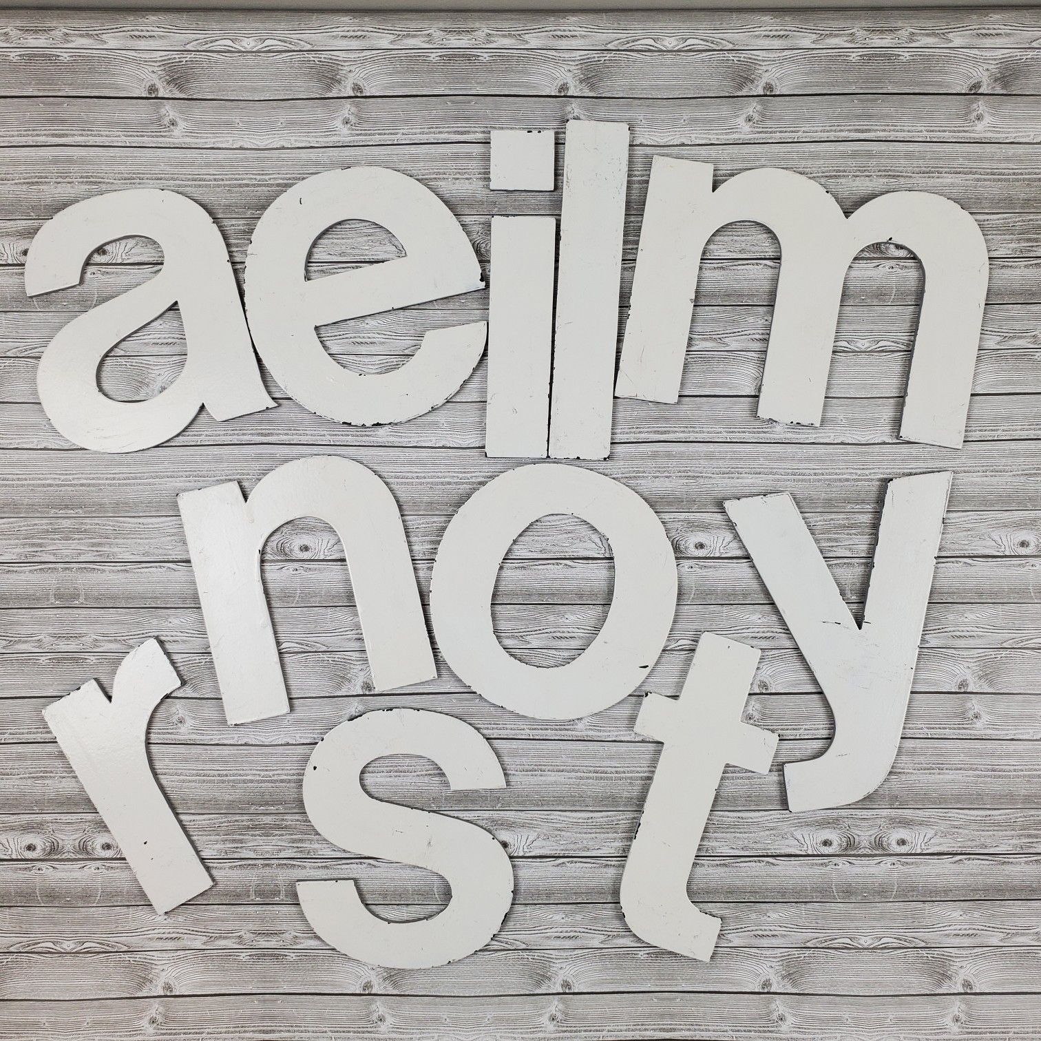 Lot of Reclaimed Aluminum Sign Letter w/Threaded Mounting Holes - 7" & 10"