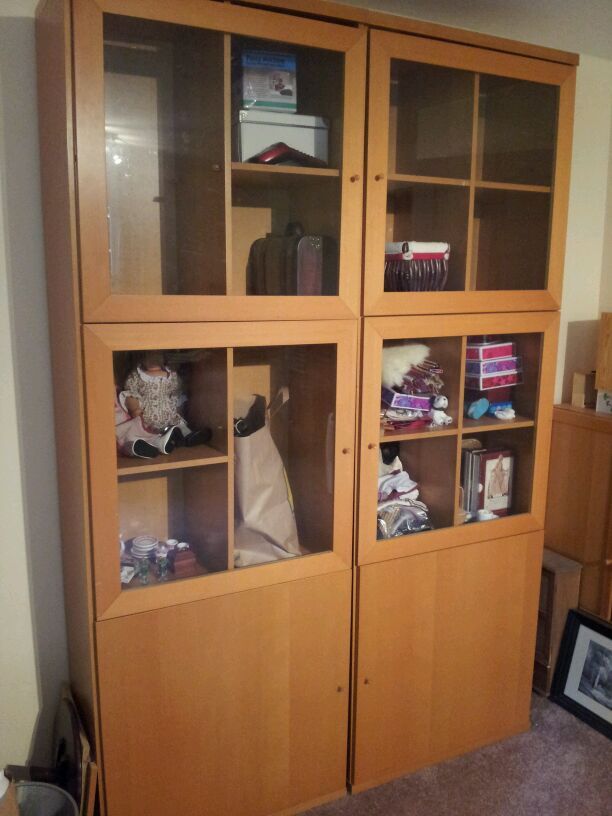 IKEA Bonde bookcases, display cabinets.