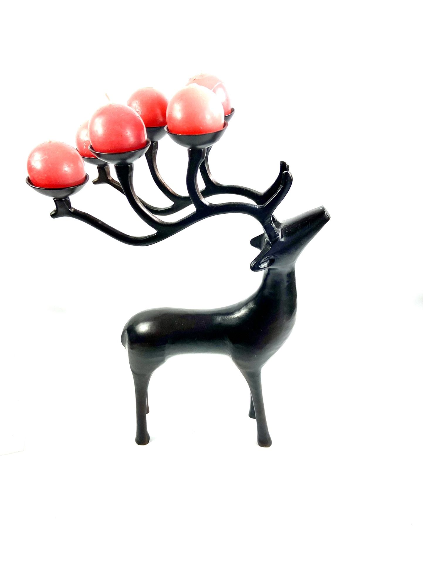 Vintage Metal Reindeer Deer Candelabra
