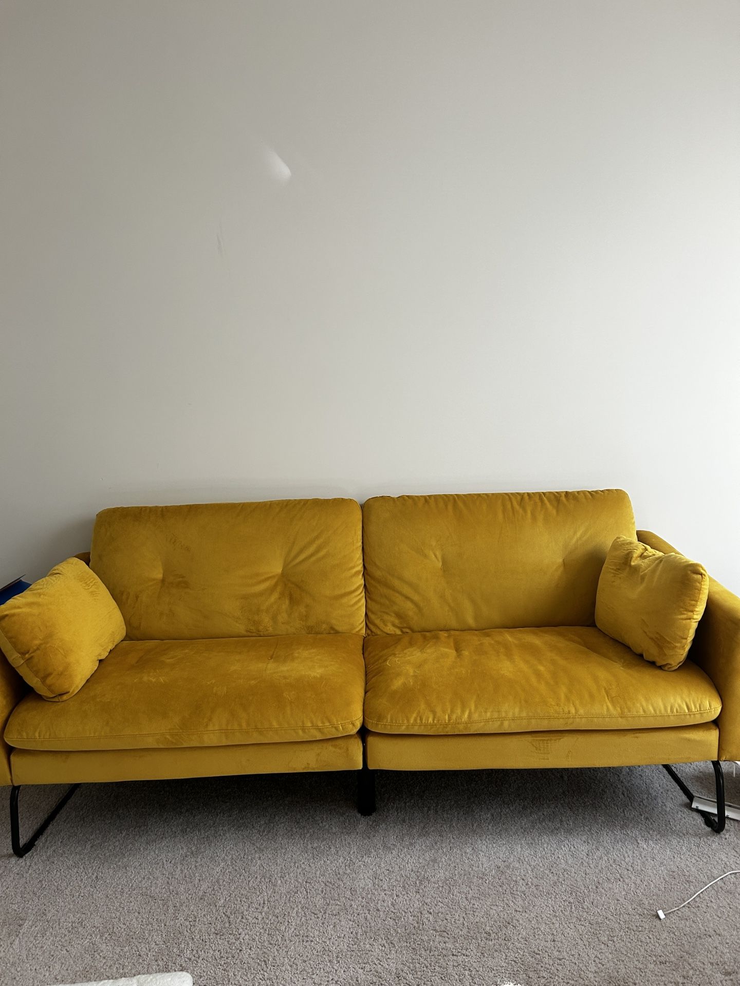 Velvet Mustard Yellow Futon | Mr Kate Neely Futon Sofa Bed