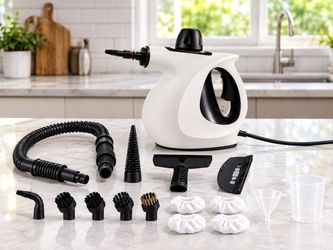 New Handheld Steam Cleaner 1000 W Pressurized Steamer EM-329 12 Accessories