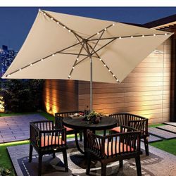 Aok Garden 10ft Patio Umbrella with Solar Lights - 30 LED Rectangular Tilt  Umbrella Aluminum Pole, 6-8 Chairs Outdoor Rectangle Umbrella for Lawn Back  for Sale in Ontario, CA - OfferUp