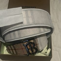 Men's Burberry TB Monogram Vintage Check Reversible Belt