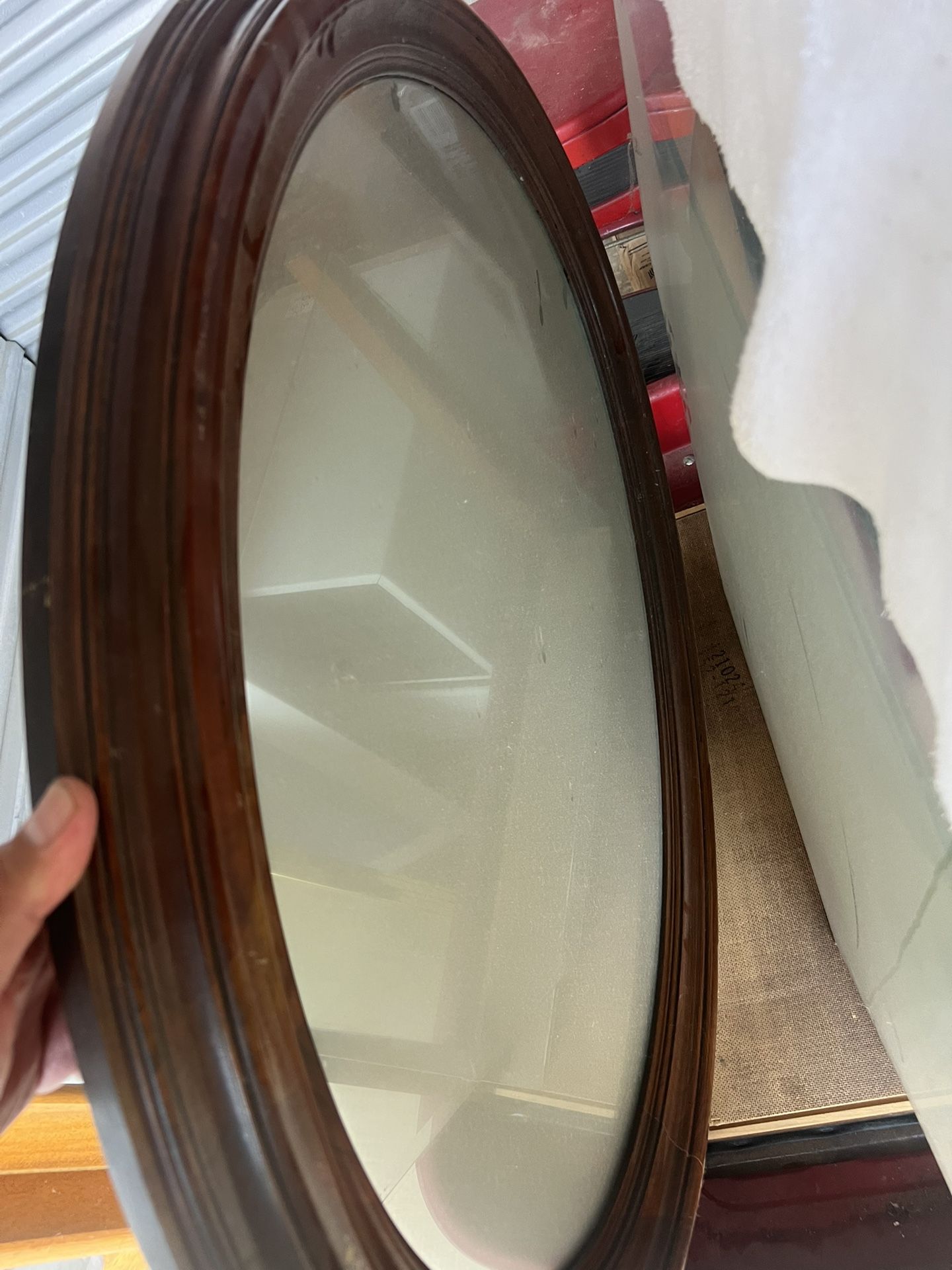Antique/ Vintage: Pennsylvania House Oval Cherry Frame Beveled Wall Mirror