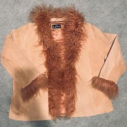 SUEDE Leather JACKET by LaVee - Womens - LINED - Large