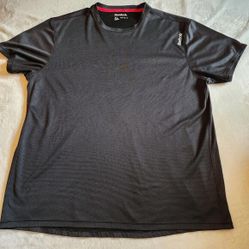 Reebok Mens Shrt Slve SpdWick TShirt Blk/Gry Sz XL READ DESC