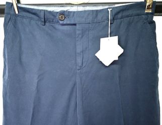 NEW Brunello Cucinelli Men Navy Blue Cotton Dress Pants Trousers Size S, IT 54 US 38