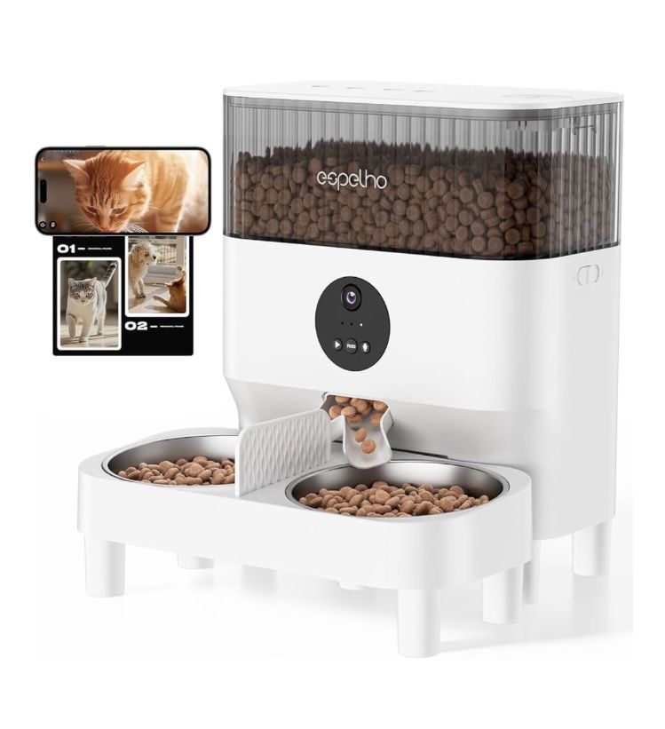 Automatic Cat Feeder for 2 Cats with Camera