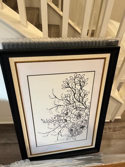 Framed Wall Art Clearance, Luxury Landscape Floral Cloud Nature Artwork, Vintage Inspired Home Decor, Wood Frame Art, $25 Each