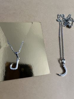 Arabic Initial Necklace With Stone Letter Z And L $12 Each 