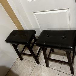 Set Of 2 Bar Stools 24” Solid Wood…BOTH $55