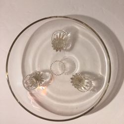 Vintage three footed glass cake plate