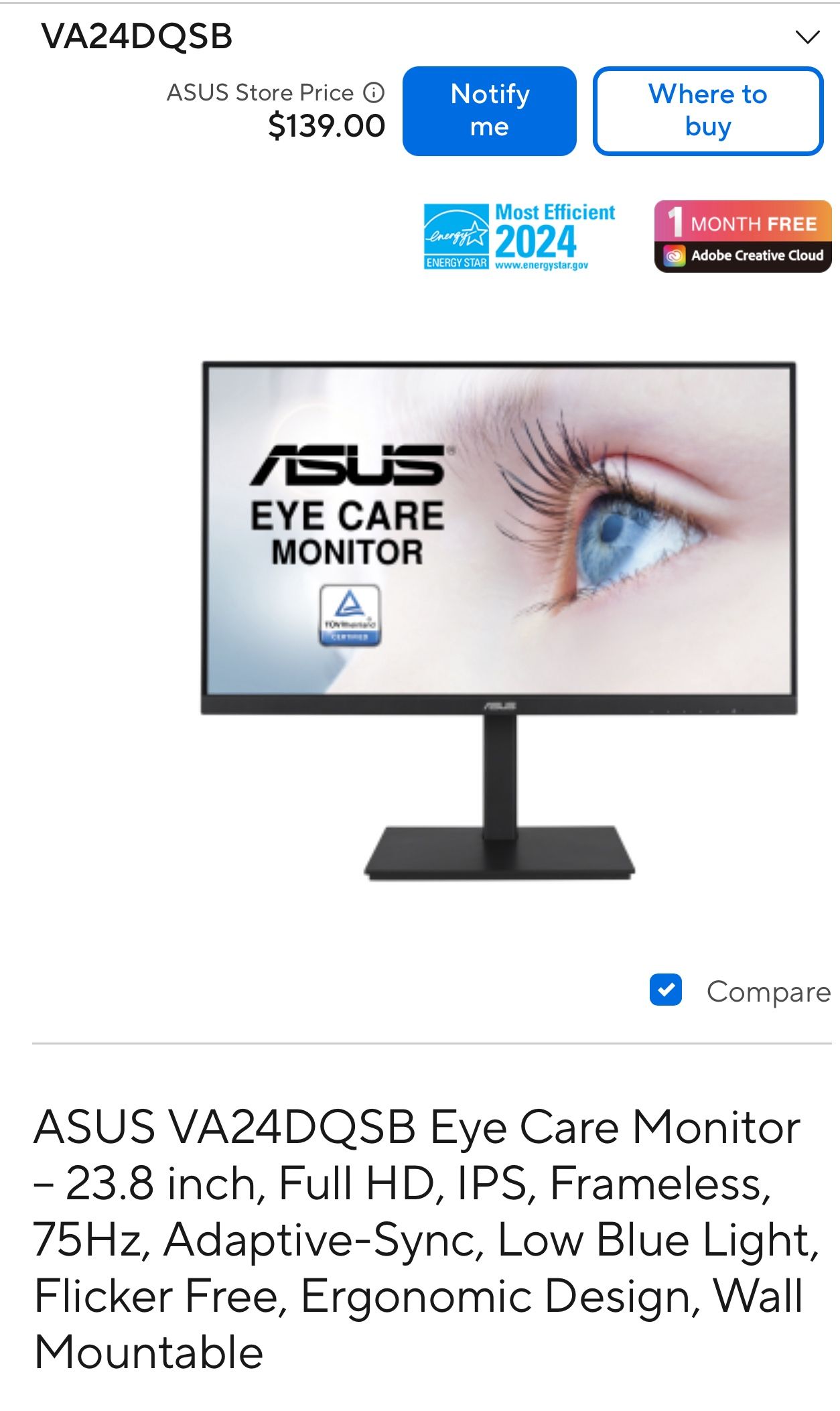 Asus 24 Inch Monitor