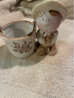 Vintage Ceramic Figurine - Boy in Hat W/Planter