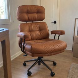 Big & Tall Cognac Leather Executive Office Chair – 400 lb Capacity
