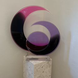 Gorgeous 80s Lucite Moon Statue 
