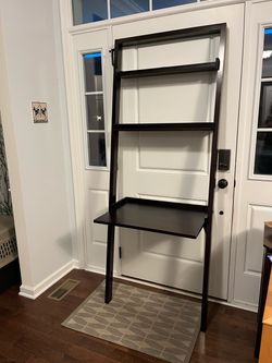 Crate and Barrel leaning bookshelf and desk - sloane