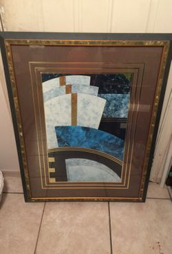 34 by 44 frame wall picture matted 18 3/4 by 29