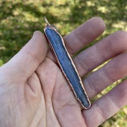 Handcrafted Artisan Electroformed Blue Kyanite Blade Pendant 