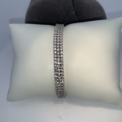 14K white gold lady’s Diamond fashion tennis 3 in 1 bracelet 