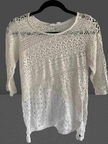 Short Sleeve Crochet Sweater