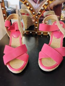 Gently used pink espadrilles size 7.5