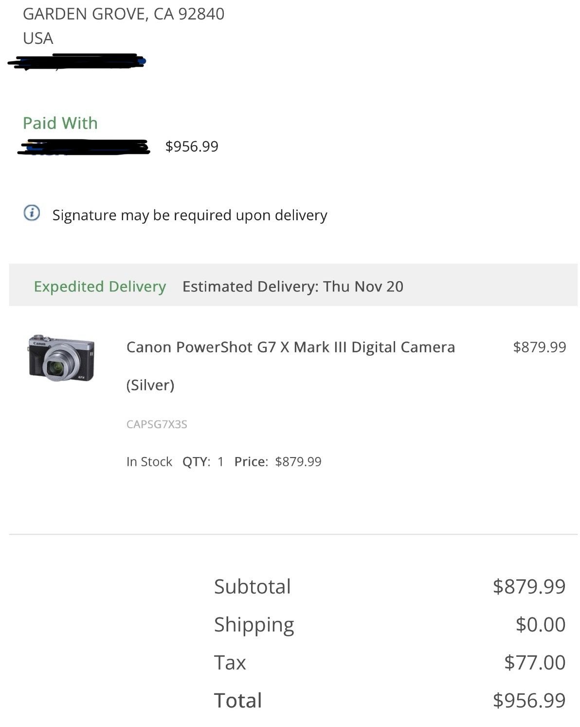 Canon G7X Mark III - Silver